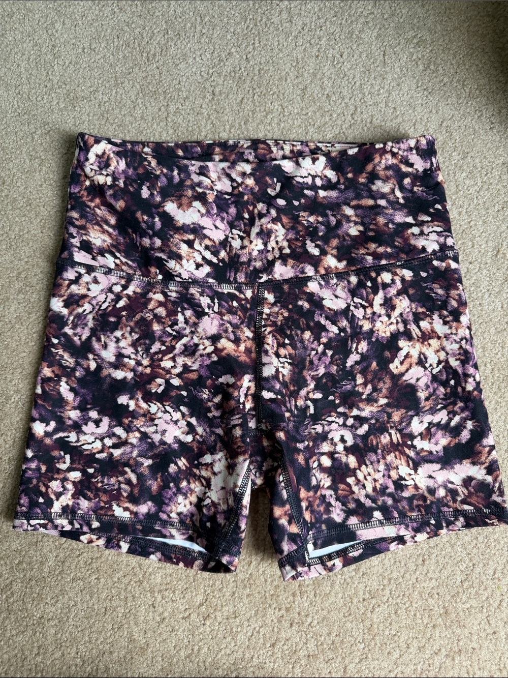 RBX Women's Purple Floral-Print Bike Shorts